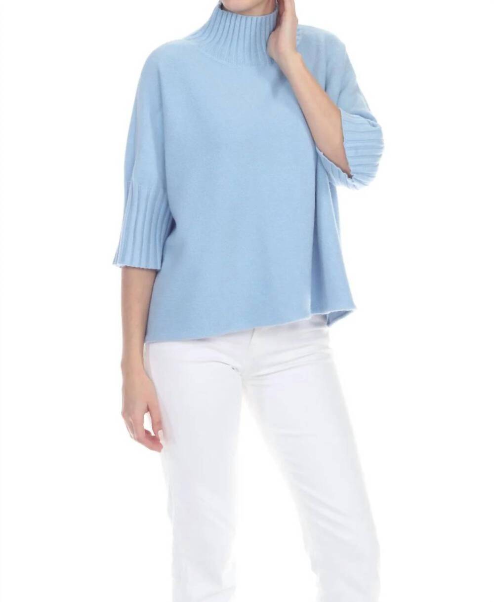 NEW RAIN + ROSE natasha classic knit sweater top in light blue